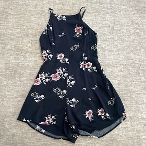 Abercrombie floral navy romper.